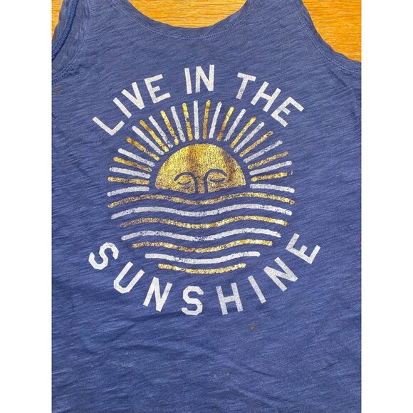 Live In The Sunshine Graphic Blue Girls Tank Top - Picture 2 of 4